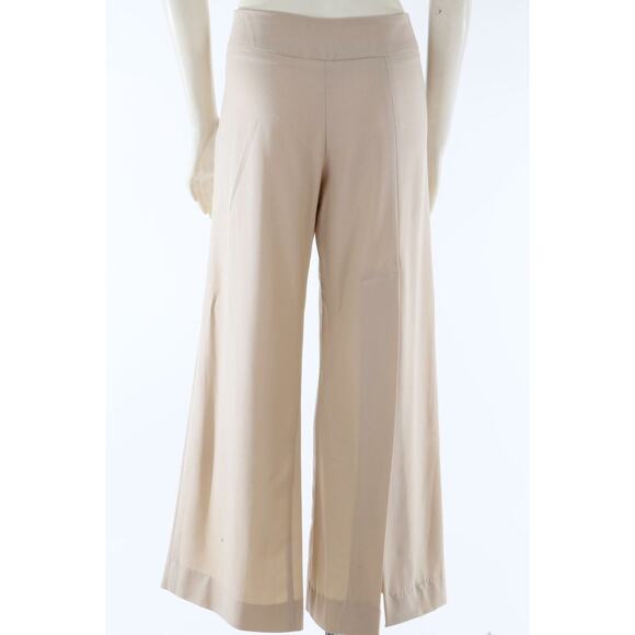 VANESSA PALMER Beige Cut Out Double Slit Wide Leg Pants Size 4 - Picture 3 of 12